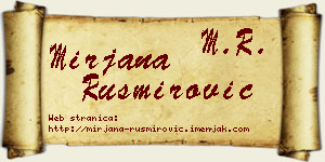 Mirjana Rusmirović vizit kartica